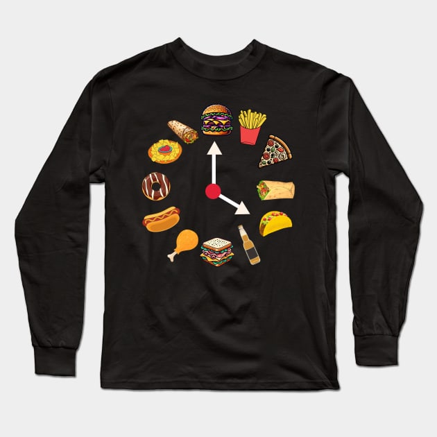 Foodie Clock Long Sleeve T-Shirt by AnimeVision